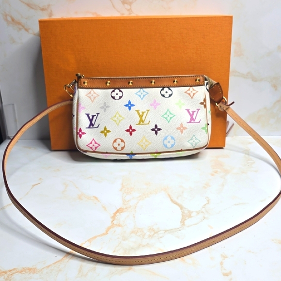 louis vuitton White multicolor pochette takashi murakami Crossbody - Picture 1 of 16